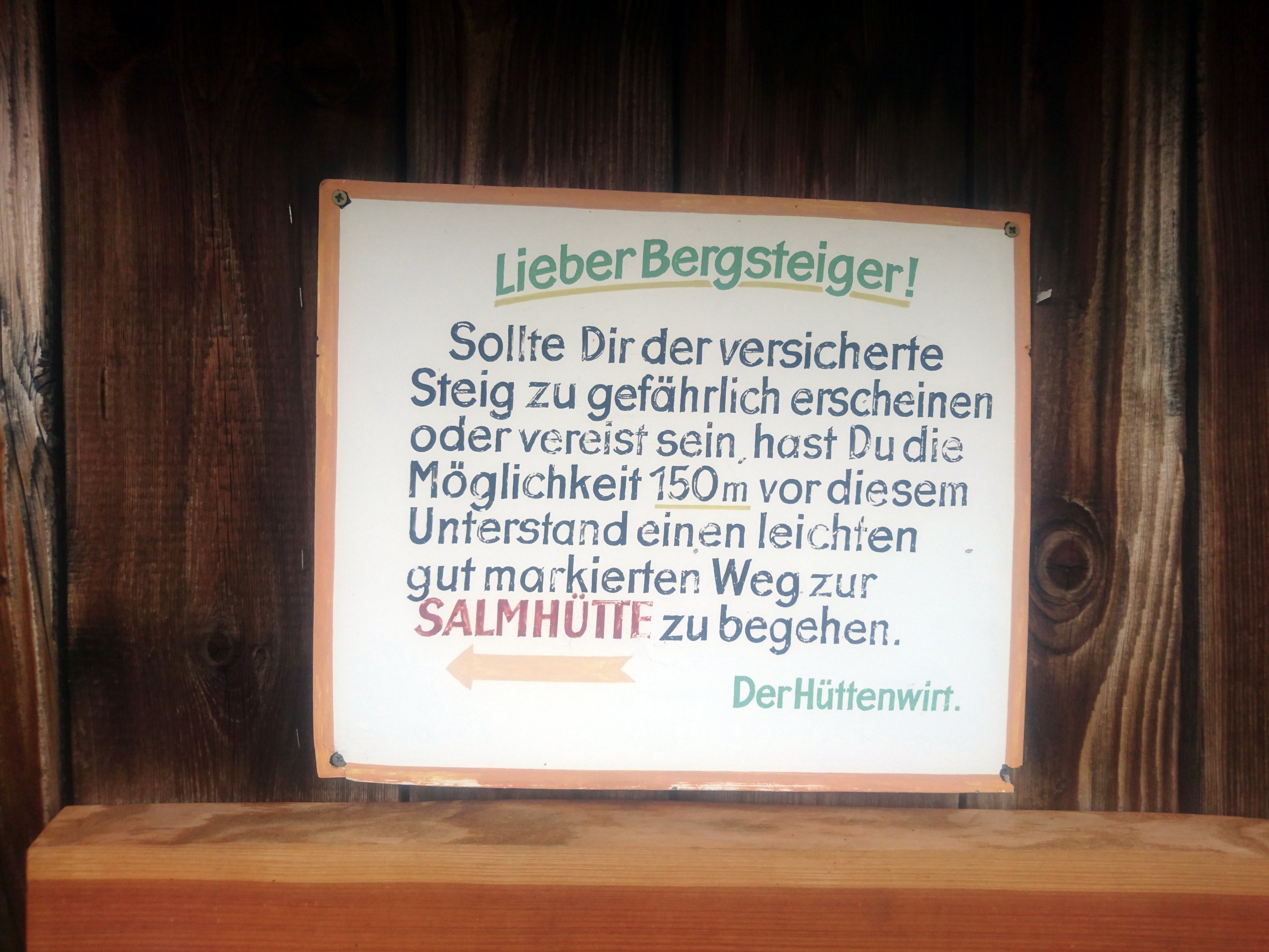 Hinweis auf alternativen Weg